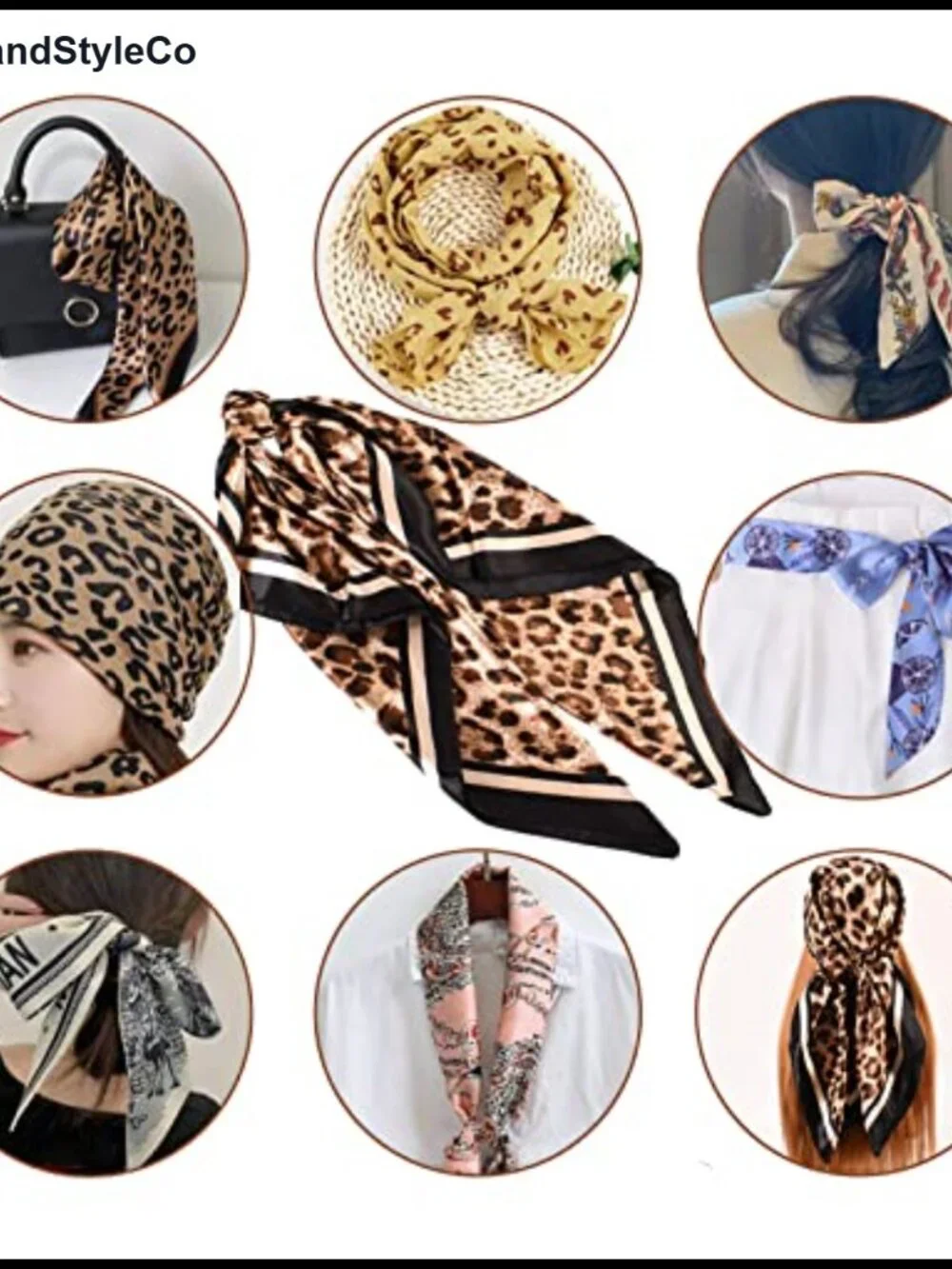 Silk Like Square Scarf - Polyester Satin Hair Wrap Neck Bandana